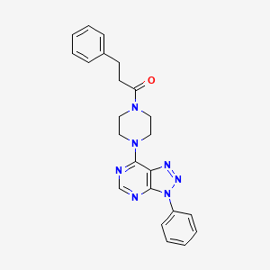 molecular formula C23H23N7O B6532606 3-phenyl-1-(4-{3-phenyl-3H-[1,2,3]triazolo[4,5-d]pyrimidin-7-yl}piperazin-1-yl)propan-1-one CAS No. 920218-81-1