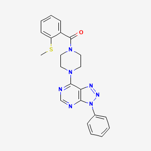 molecular formula C22H21N7OS B6532631 1-[2-(methylsulfanyl)benzoyl]-4-{3-phenyl-3H-[1,2,3]triazolo[4,5-d]pyrimidin-7-yl}piperazine CAS No. 920406-79-7