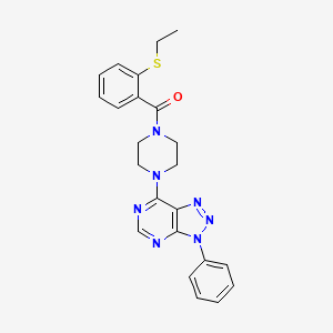 molecular formula C23H23N7OS B6532639 1-[2-(ethylsulfanyl)benzoyl]-4-{3-phenyl-3H-[1,2,3]triazolo[4,5-d]pyrimidin-7-yl}piperazine CAS No. 920262-86-8