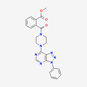 molecular formula C23H21N7O3 B6532662 methyl 2-(4-{3-phenyl-3H-[1,2,3]triazolo[4,5-d]pyrimidin-7-yl}piperazine-1-carbonyl)benzoate CAS No. 920219-09-6