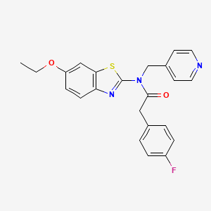 molecular formula C23H20FN3O2S B6532669 N-(6-ethoxy-1,3-benzothiazol-2-yl)-2-(4-fluorophenyl)-N-[(pyridin-4-yl)methyl]acetamide CAS No. 946383-50-2