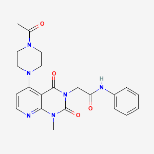 molecular formula C22H24N6O4 B6532693 2-[5-(4-acetylpiperazin-1-yl)-1-methyl-2,4-dioxo-1H,2H,3H,4H-pyrido[2,3-d]pyrimidin-3-yl]-N-phenylacetamide CAS No. 946383-54-6