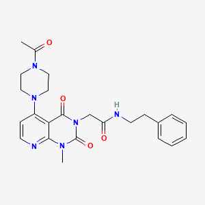 molecular formula C24H28N6O4 B6532739 2-[5-(4-acetylpiperazin-1-yl)-1-methyl-2,4-dioxo-1H,2H,3H,4H-pyrido[2,3-d]pyrimidin-3-yl]-N-(2-phenylethyl)acetamide CAS No. 946267-98-7