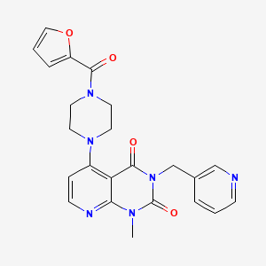 molecular formula C23H22N6O4 B6532746 5-[4-(furan-2-carbonyl)piperazin-1-yl]-1-methyl-3-[(pyridin-3-yl)methyl]-1H,2H,3H,4H-pyrido[2,3-d]pyrimidine-2,4-dione CAS No. 946383-66-0