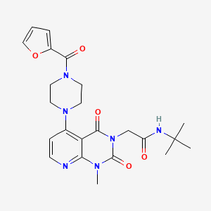 molecular formula C23H28N6O5 B6532761 N-tert-butyl-2-{5-[4-(furan-2-carbonyl)piperazin-1-yl]-1-methyl-2,4-dioxo-1H,2H,3H,4H-pyrido[2,3-d]pyrimidin-3-yl}acetamide CAS No. 946321-81-9