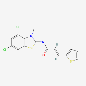 molecular formula C15H10Cl2N2OS2 B6532772 (2E)-N-[(2Z)-4,6-dichloro-3-methyl-2,3-dihydro-1,3-benzothiazol-2-ylidene]-3-(thiophen-2-yl)prop-2-enamide CAS No. 1007492-55-8
