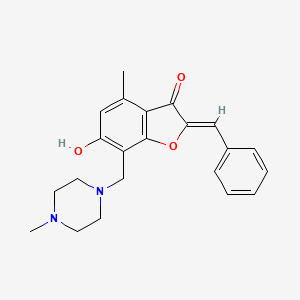 molecular formula C22H24N2O3 B6532782 (2Z)-6-hydroxy-4-methyl-7-[(4-methylpiperazin-1-yl)methyl]-2-(phenylmethylidene)-2,3-dihydro-1-benzofuran-3-one CAS No. 903202-60-8