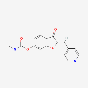 (2Z)-4-methyl-3-oxo-2-[(pyridin-4-yl)methylidene]-2,3-dihydro-1-benzofuran-6-yl N,N-dimethylcarbamate