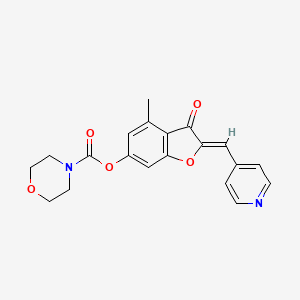 (2Z)-4-methyl-3-oxo-2-[(pyridin-4-yl)methylidene]-2,3-dihydro-1-benzofuran-6-yl morpholine-4-carboxylate