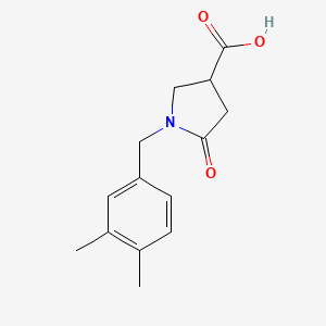 molecular formula C14H17NO3 B6532805 1-[(3,4-dimethylphenyl)methyl]-5-oxopyrrolidine-3-carboxylic acid CAS No. 1368945-13-4