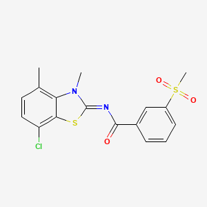 molecular formula C17H15ClN2O3S2 B6532824 N-[(2E)-7-chloro-3,4-dimethyl-2,3-dihydro-1,3-benzothiazol-2-ylidene]-3-methanesulfonylbenzamide CAS No. 896300-48-4