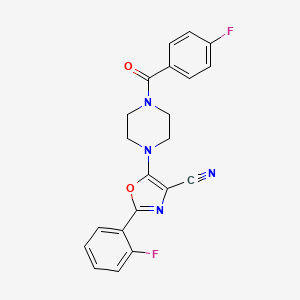 molecular formula C21H16F2N4O2 B6532849 5-[4-(4-fluorobenzoyl)piperazin-1-yl]-2-(2-fluorophenyl)-1,3-oxazole-4-carbonitrile CAS No. 903869-10-3