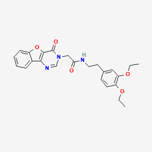 N-[2-(3,4-diethoxyphenyl)ethyl]-2-{6-oxo-8-oxa-3,5-diazatricyclo[7.4.0.0^{2,7}]trideca-1(9),2(7),3,10,12-pentaen-5-yl}acetamide