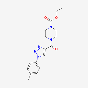 molecular formula C17H21N5O3 B6532858 ethyl 4-[1-(4-methylphenyl)-1H-1,2,3-triazole-4-carbonyl]piperazine-1-carboxylate CAS No. 1019191-55-9