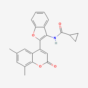 molecular formula C23H19NO4 B6532861 N-[2-(6,8-dimethyl-2-oxo-2H-chromen-4-yl)-1-benzofuran-3-yl]cyclopropanecarboxamide CAS No. 904009-38-7