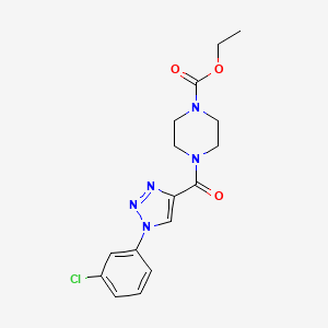 molecular formula C16H18ClN5O3 B6532869 ethyl 4-[1-(3-chlorophenyl)-1H-1,2,3-triazole-4-carbonyl]piperazine-1-carboxylate CAS No. 1019191-57-1