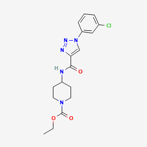 molecular formula C17H20ClN5O3 B6532871 ethyl 4-[1-(3-chlorophenyl)-1H-1,2,3-triazole-4-amido]piperidine-1-carboxylate CAS No. 1019191-59-3