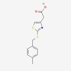 molecular formula C13H13NO2S2 B6532880 2-(2-{[(4-methylphenyl)methyl]sulfanyl}-1,3-thiazol-4-yl)acetic acid CAS No. 914206-06-7