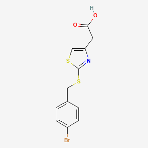 molecular formula C12H10BrNO2S2 B6532882 2-(2-{[(4-bromophenyl)methyl]sulfanyl}-1,3-thiazol-4-yl)acetic acid CAS No. 1050013-77-8