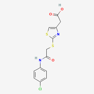 molecular formula C13H11ClN2O3S2 B6532883 2-[2-({[(4-chlorophenyl)carbamoyl]methyl}sulfanyl)-1,3-thiazol-4-yl]acetic acid CAS No. 1050151-40-0