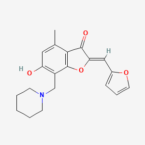 molecular formula C20H21NO4 B6532888 (2Z)-2-[(furan-2-yl)methylidene]-6-hydroxy-4-methyl-7-[(piperidin-1-yl)methyl]-2,3-dihydro-1-benzofuran-3-one CAS No. 903862-78-2