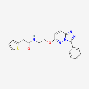 molecular formula C19H17N5O2S B6532895 N-[2-({3-phenyl-[1,2,4]triazolo[4,3-b]pyridazin-6-yl}oxy)ethyl]-2-(thiophen-2-yl)acetamide CAS No. 1058249-85-6
