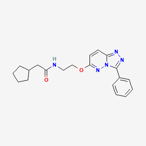 molecular formula C20H23N5O2 B6532896 2-cyclopentyl-N-[2-({3-phenyl-[1,2,4]triazolo[4,3-b]pyridazin-6-yl}oxy)ethyl]acetamide CAS No. 1021260-50-3