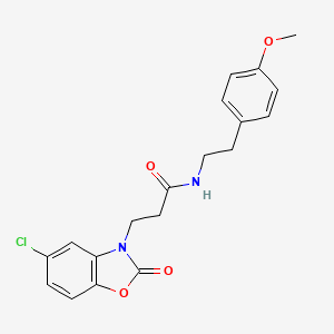 molecular formula C19H19ClN2O4 B6532897 3-(5-chloro-2-oxo-2,3-dihydro-1,3-benzoxazol-3-yl)-N-[2-(4-methoxyphenyl)ethyl]propanamide CAS No. 902253-52-5
