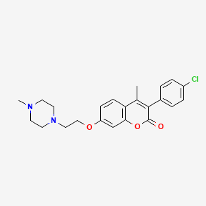 molecular formula C23H25ClN2O3 B6532898 3-(4-chlorophenyl)-4-methyl-7-[2-(4-methylpiperazin-1-yl)ethoxy]-2H-chromen-2-one CAS No. 903588-85-2