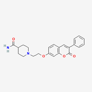 molecular formula C23H24N2O4 B6532922 1-{2-[(2-oxo-3-phenyl-2H-chromen-7-yl)oxy]ethyl}piperidine-4-carboxamide CAS No. 904008-71-5