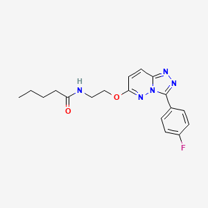 molecular formula C18H20FN5O2 B6532925 N-(2-{[3-(4-fluorophenyl)-[1,2,4]triazolo[4,3-b]pyridazin-6-yl]oxy}ethyl)pentanamide CAS No. 1040661-95-7