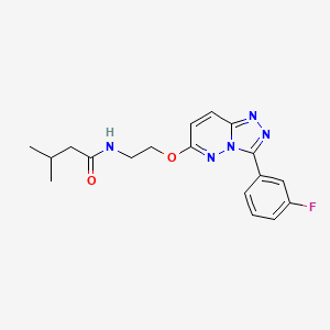 molecular formula C18H20FN5O2 B6532932 N-(2-{[3-(3-fluorophenyl)-[1,2,4]triazolo[4,3-b]pyridazin-6-yl]oxy}ethyl)-3-methylbutanamide CAS No. 1021223-51-7