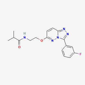 molecular formula C17H18FN5O2 B6532936 N-(2-{[3-(3-fluorophenyl)-[1,2,4]triazolo[4,3-b]pyridazin-6-yl]oxy}ethyl)-2-methylpropanamide CAS No. 1058250-27-3