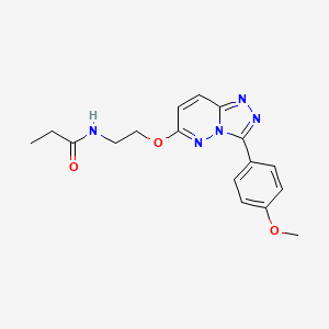molecular formula C17H19N5O3 B6532950 N-(2-{[3-(4-methoxyphenyl)-[1,2,4]triazolo[4,3-b]pyridazin-6-yl]oxy}ethyl)propanamide CAS No. 1021261-00-6