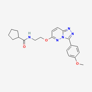 molecular formula C20H23N5O3 B6532957 N-(2-{[3-(4-methoxyphenyl)-[1,2,4]triazolo[4,3-b]pyridazin-6-yl]oxy}ethyl)cyclopentanecarboxamide CAS No. 1021261-04-0