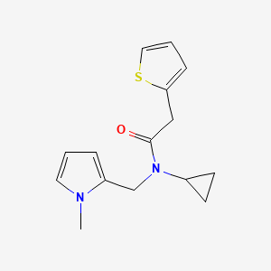molecular formula C15H18N2OS B6532980 N-cyclopropyl-N-[(1-methyl-1H-pyrrol-2-yl)methyl]-2-(thiophen-2-yl)acetamide CAS No. 1022507-66-9