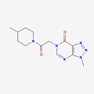 molecular formula C13H18N6O2 B6533056 3-methyl-6-[2-(4-methylpiperidin-1-yl)-2-oxoethyl]-3H,6H,7H-[1,2,3]triazolo[4,5-d]pyrimidin-7-one CAS No. 1060181-12-5