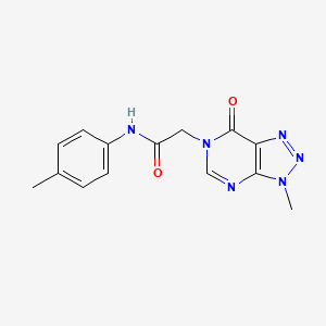 molecular formula C14H14N6O2 B6533071 2-{3-methyl-7-oxo-3H,6H,7H-[1,2,3]triazolo[4,5-d]pyrimidin-6-yl}-N-(4-methylphenyl)acetamide CAS No. 1070806-86-8