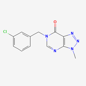molecular formula C12H10ClN5O B6533124 6-[(3-chlorophenyl)methyl]-3-methyl-3H,6H,7H-[1,2,3]triazolo[4,5-d]pyrimidin-7-one CAS No. 1070806-97-1