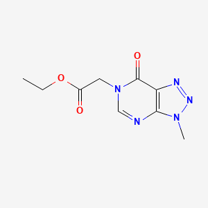 molecular formula C9H11N5O3 B6533139 ethyl 2-{3-methyl-7-oxo-3H,6H,7H-[1,2,3]triazolo[4,5-d]pyrimidin-6-yl}acetate CAS No. 1058197-31-1