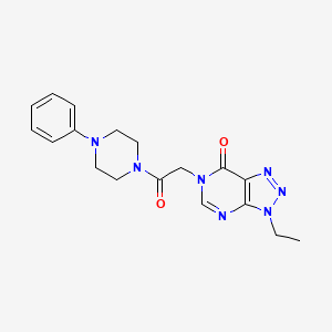 molecular formula C18H21N7O2 B6533195 3-ethyl-6-[2-oxo-2-(4-phenylpiperazin-1-yl)ethyl]-3H,6H,7H-[1,2,3]triazolo[4,5-d]pyrimidin-7-one CAS No. 1060182-63-9