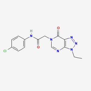 molecular formula C14H13ClN6O2 B6533201 N-(4-chlorophenyl)-2-{3-ethyl-7-oxo-3H,6H,7H-[1,2,3]triazolo[4,5-d]pyrimidin-6-yl}acetamide CAS No. 1070807-09-8