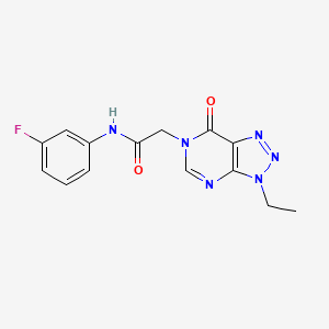 molecular formula C14H13FN6O2 B6533217 2-{3-ethyl-7-oxo-3H,6H,7H-[1,2,3]triazolo[4,5-d]pyrimidin-6-yl}-N-(3-fluorophenyl)acetamide CAS No. 1058432-94-2