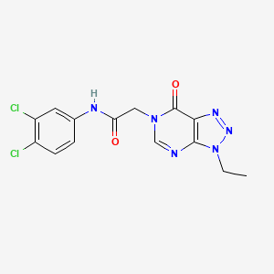 molecular formula C14H12Cl2N6O2 B6533225 N-(3,4-dichlorophenyl)-2-{3-ethyl-7-oxo-3H,6H,7H-[1,2,3]triazolo[4,5-d]pyrimidin-6-yl}acetamide CAS No. 1058197-42-4