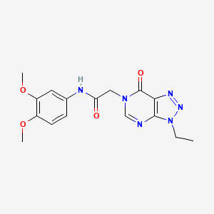 molecular formula C16H18N6O4 B6533240 N-(3,4-dimethoxyphenyl)-2-{3-ethyl-7-oxo-3H,6H,7H-[1,2,3]triazolo[4,5-d]pyrimidin-6-yl}acetamide CAS No. 1058433-02-5