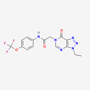 molecular formula C15H13F3N6O3 B6533255 2-{3-ethyl-7-oxo-3H,6H,7H-[1,2,3]triazolo[4,5-d]pyrimidin-6-yl}-N-[4-(trifluoromethoxy)phenyl]acetamide CAS No. 1070807-14-5