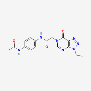 molecular formula C16H17N7O3 B6533262 N-(4-acetamidophenyl)-2-{3-ethyl-7-oxo-3H,6H,7H-[1,2,3]triazolo[4,5-d]pyrimidin-6-yl}acetamide CAS No. 1070807-16-7