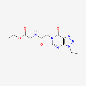 molecular formula C12H16N6O4 B6533264 ethyl 2-(2-{3-ethyl-7-oxo-3H,6H,7H-[1,2,3]triazolo[4,5-d]pyrimidin-6-yl}acetamido)acetate CAS No. 1058197-49-1