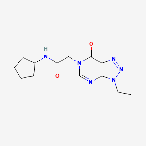 molecular formula C13H18N6O2 B6533268 N-cyclopentyl-2-{3-ethyl-7-oxo-3H,6H,7H-[1,2,3]triazolo[4,5-d]pyrimidin-6-yl}acetamide CAS No. 1058433-06-9