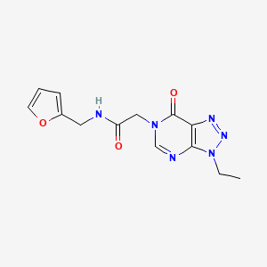 molecular formula C13H14N6O3 B6533276 2-{3-ethyl-7-oxo-3H,6H,7H-[1,2,3]triazolo[4,5-d]pyrimidin-6-yl}-N-[(furan-2-yl)methyl]acetamide CAS No. 1070807-18-9